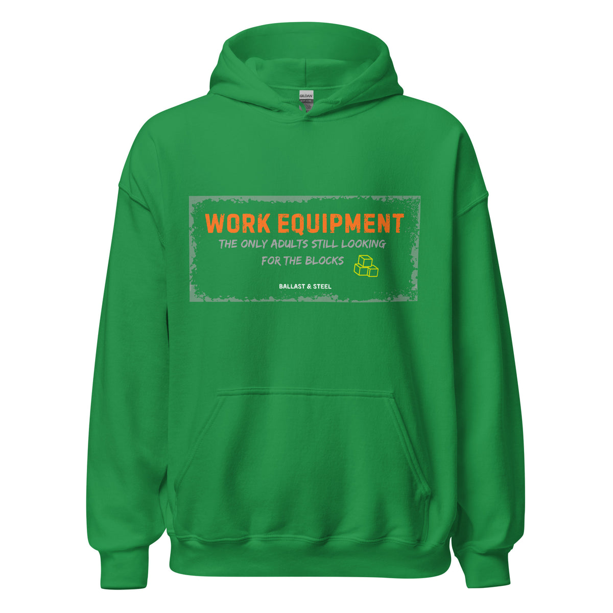 Work Equipment hoodie in Irish Green, front