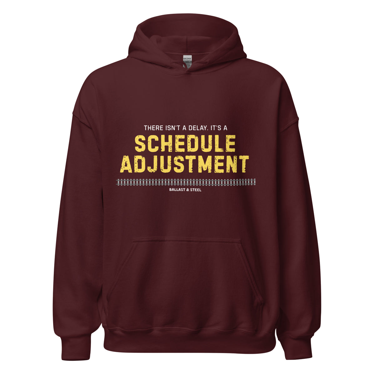 Schedule Adjustment hoodie in Maroon, front