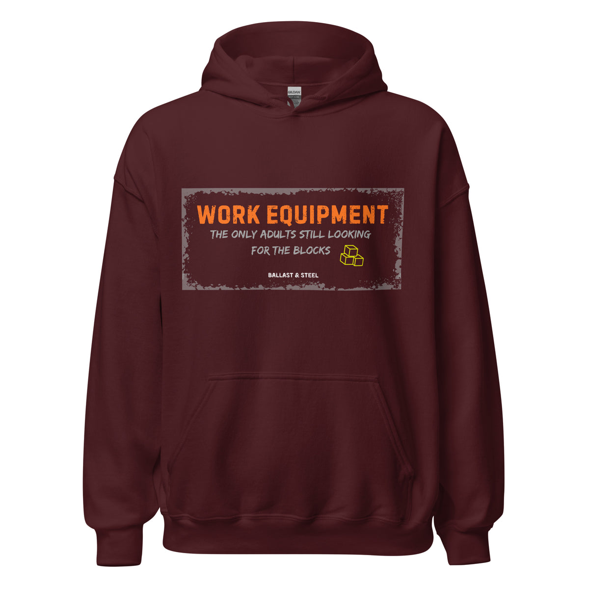 Work Equipment hoodie in Maroon, front