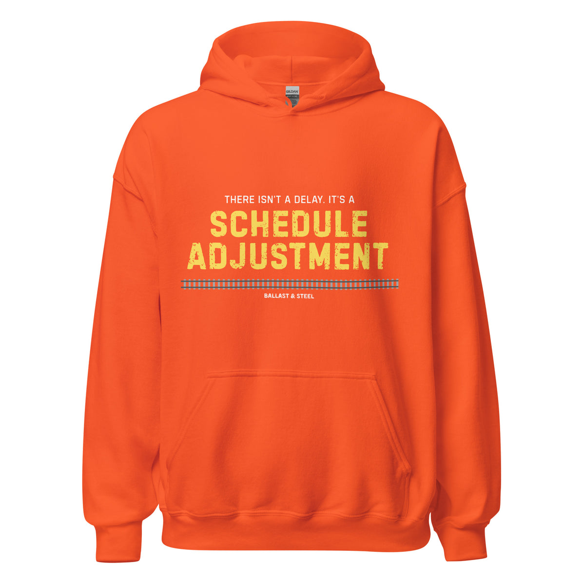 Schedule Adjustment hoodie in Orange, front