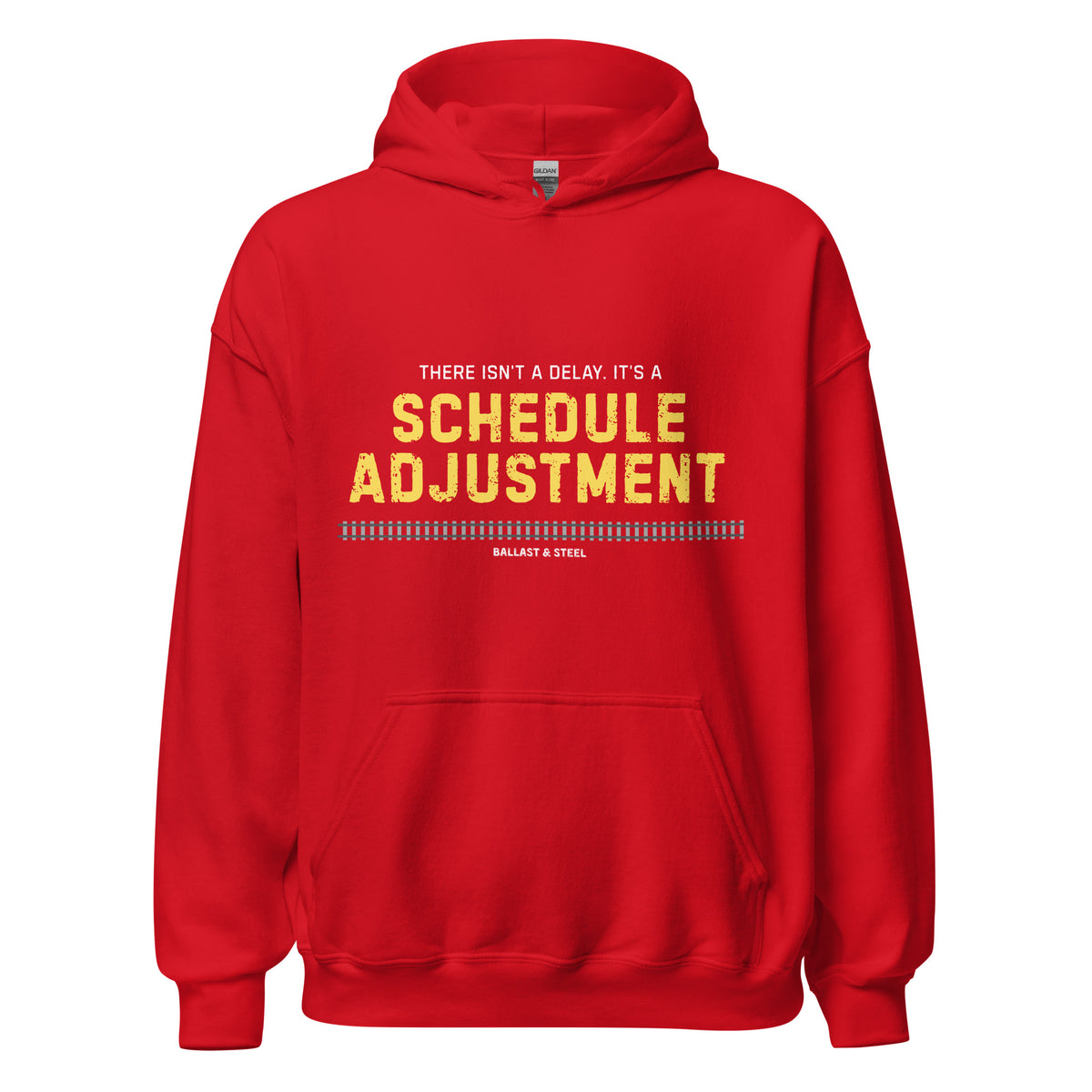 Schedule Adjustment hoodie in Red, front