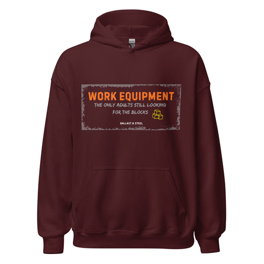 Work Equipment hoodie in Maroon, front