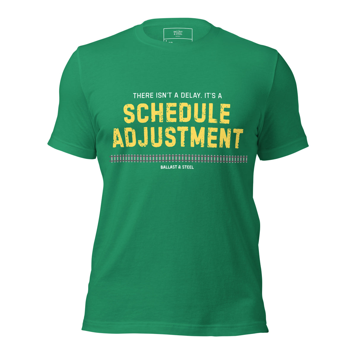 Schedule Adjustment tee in Kelly, front