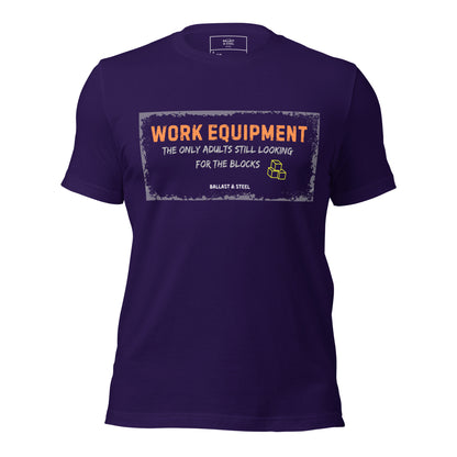 Work Equipment tee in Team Purple, front